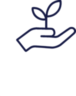 Hand holding a seedling icon for the Address step